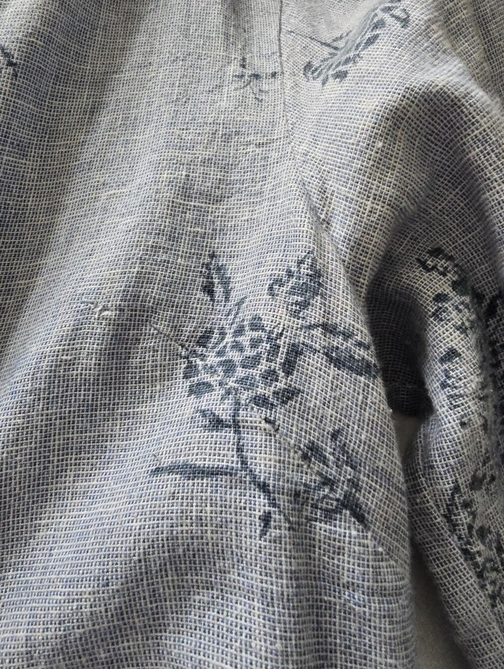 Zara 100% Cotton Light Blue Floral V-Neck Peplum Blouse - Picture 9 of 9